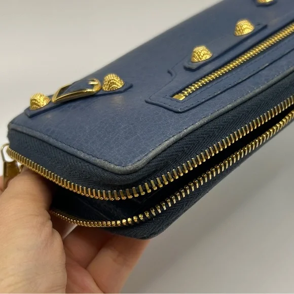 Balenciaga Motocross Giant 12 Continental Wallet in Blue - Picture 12 of 16